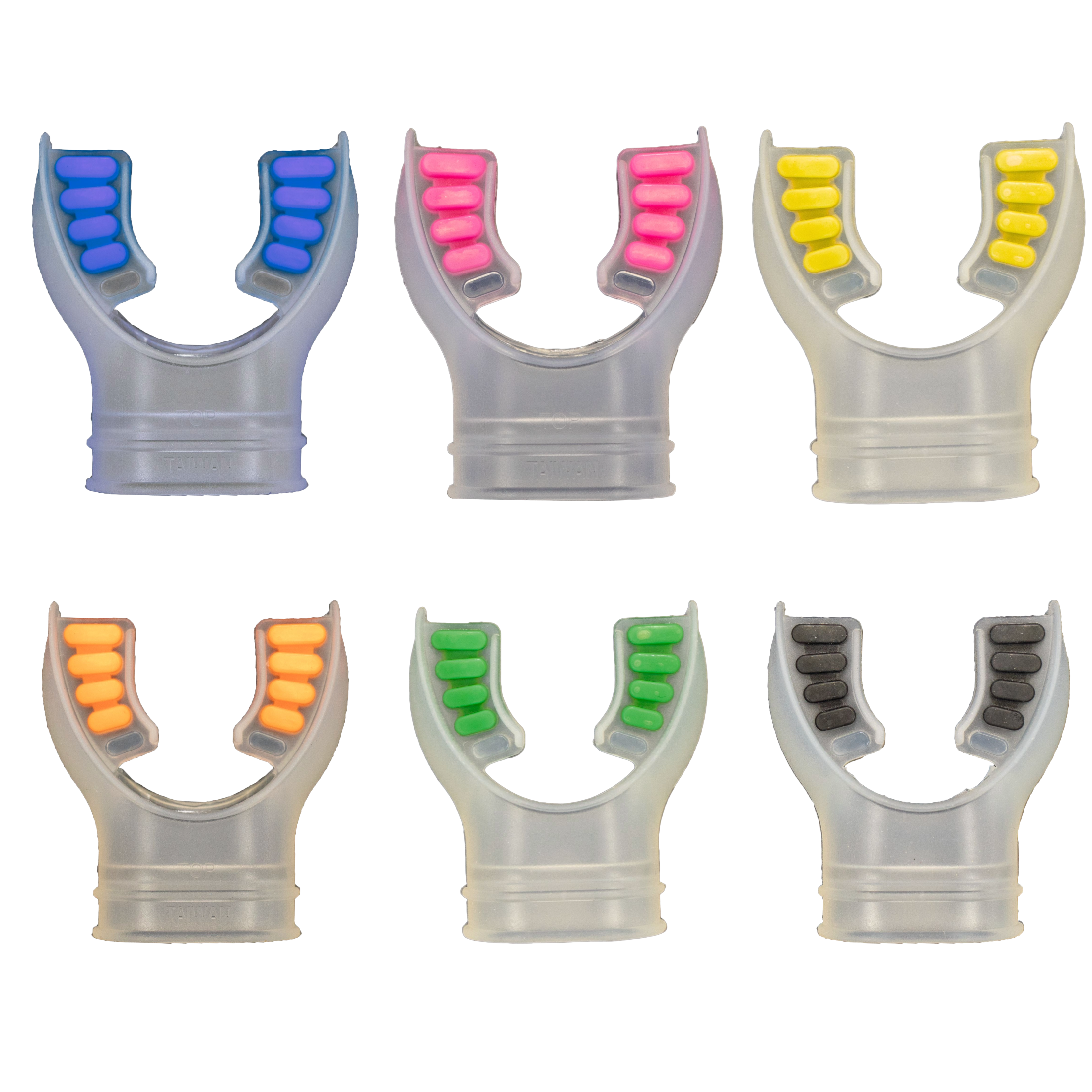 Scuba Diving Clear Silicone Octopus Snorkel Mouthpiece Color Tab & Regulator Tie