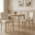 Upholstered Dining Chairs Set of 2 with Rubber Wood Legs