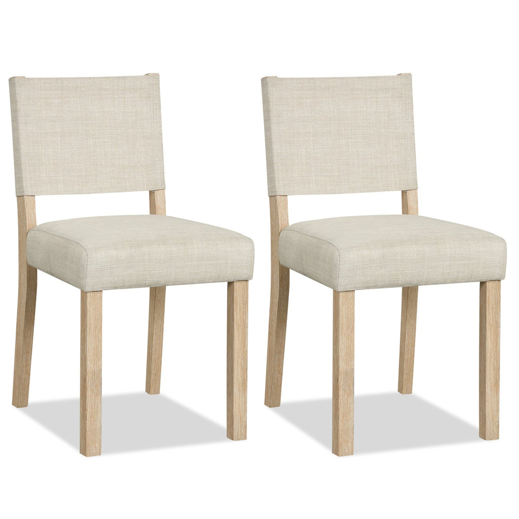 Upholstered Dining Chairs Set of 2 with Rubber Wood Legs