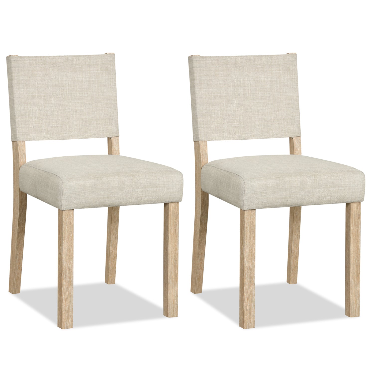 Upholstered Dining Chairs Set of 2 with Rubber Wood Legs