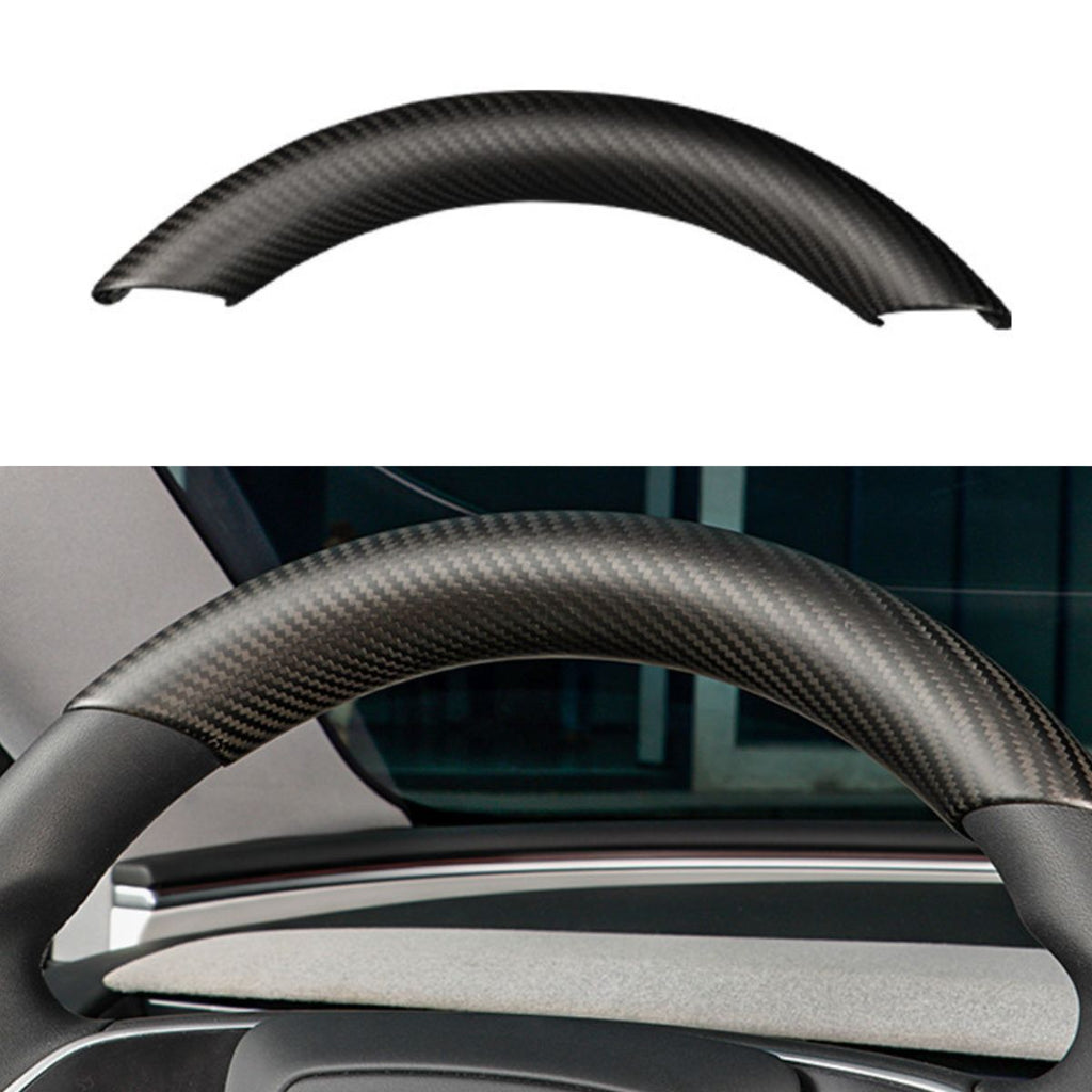 Upper / Lower Cover Steering Wheel Accessories for Tesla Model 3 / Y - Carbon Fiber Interior Mods