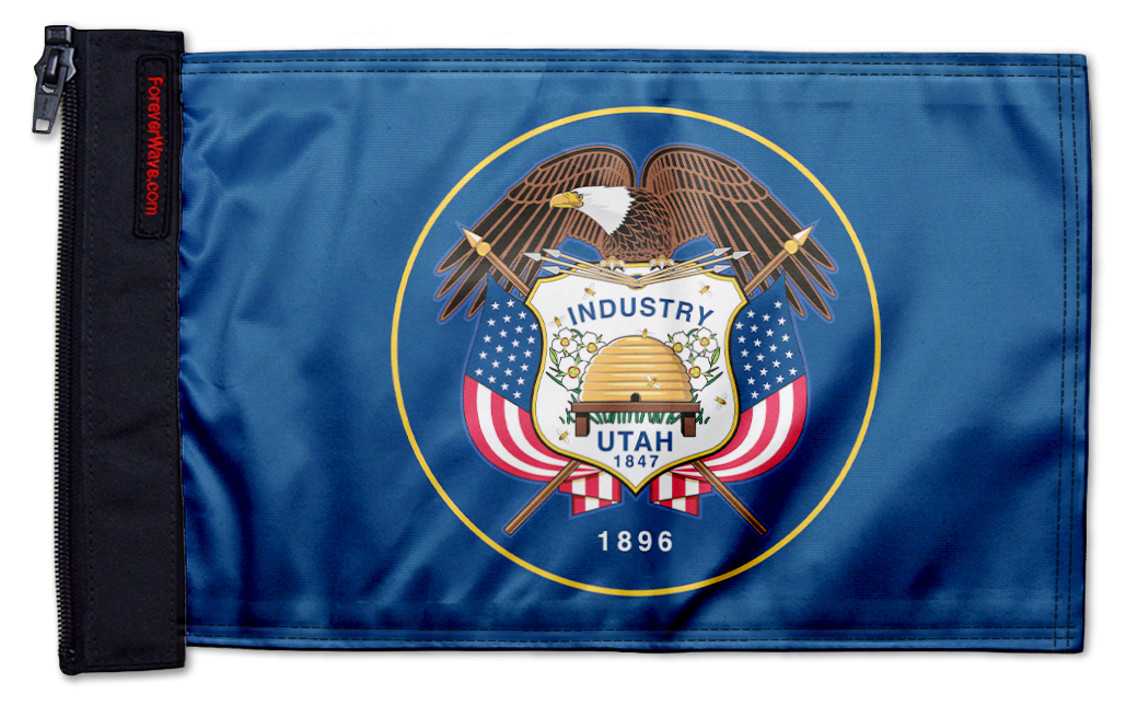State Flag Utah "Old Style" 12"x18" Forever Wave Flag for Jeep Wrangler TJ 1996-2006