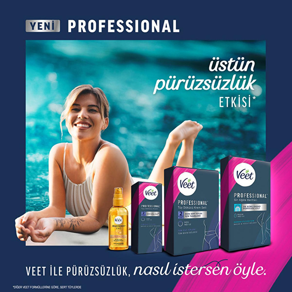 Veet Professional Facial Wax Strips for Normal Skin - Easy Gelwax Technology, 20 Strips