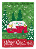 Christmas Vintage Glamping Trailer House Flag 28x40 Porch Sleeve Pole Decorative Outside Yard Banner Artwork Wall Hanging, Polyester