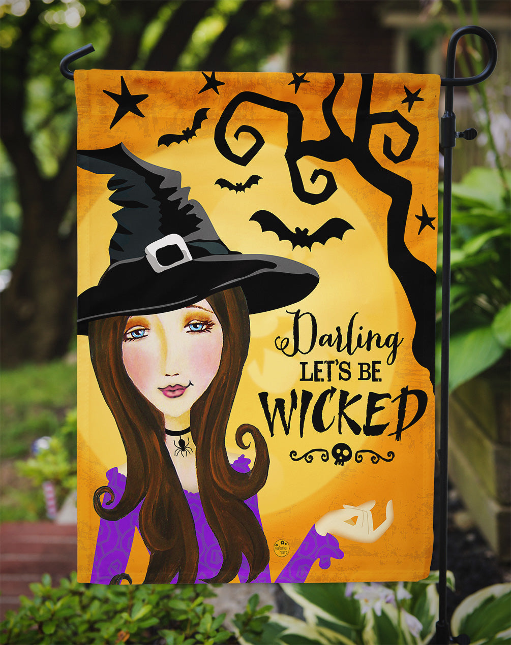 Halloween Wicked Witch Garden Flag Mailbox Decorative Yard Banner Outside Patio Artwork for Flower Beds, Garden Size, Multicolor