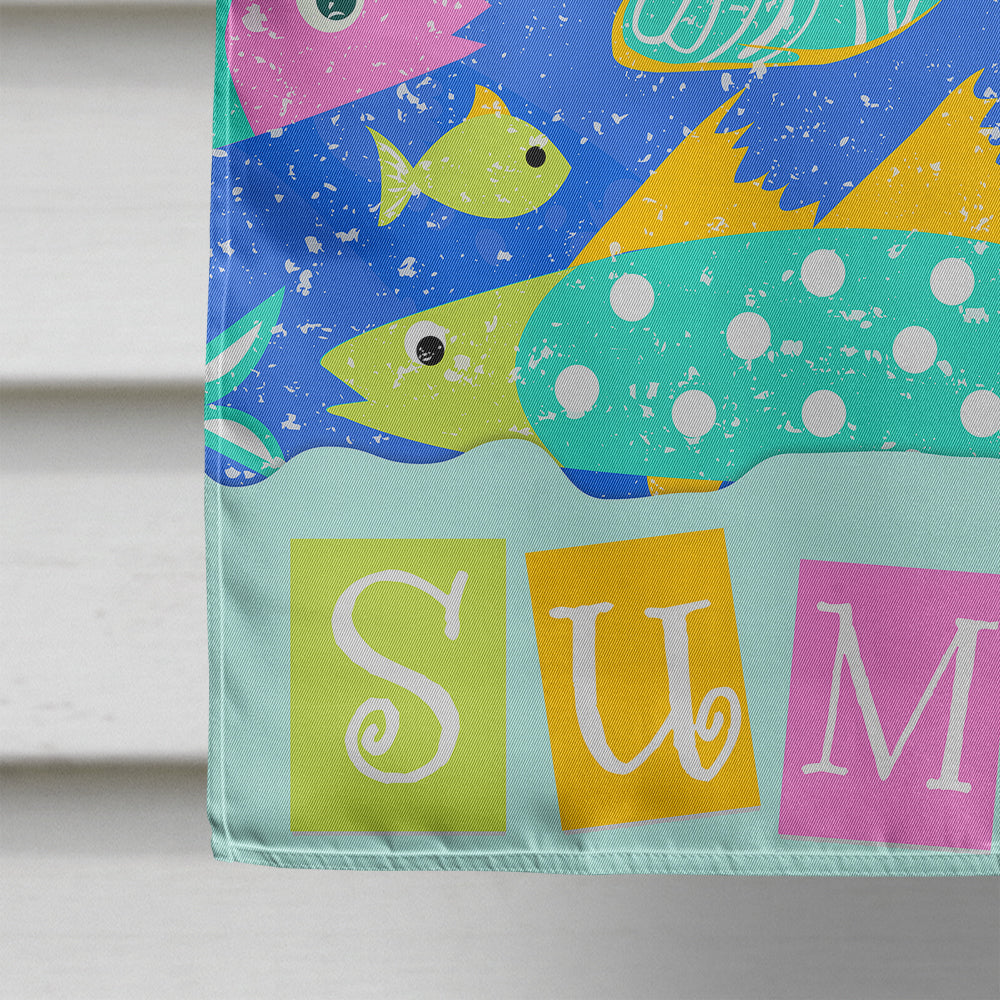 Little Colorful Fishes House Flag 28x40 Porch Sleeve Pole Decorative Outside Yard Banner Artwork Wall Hanging, Polyester