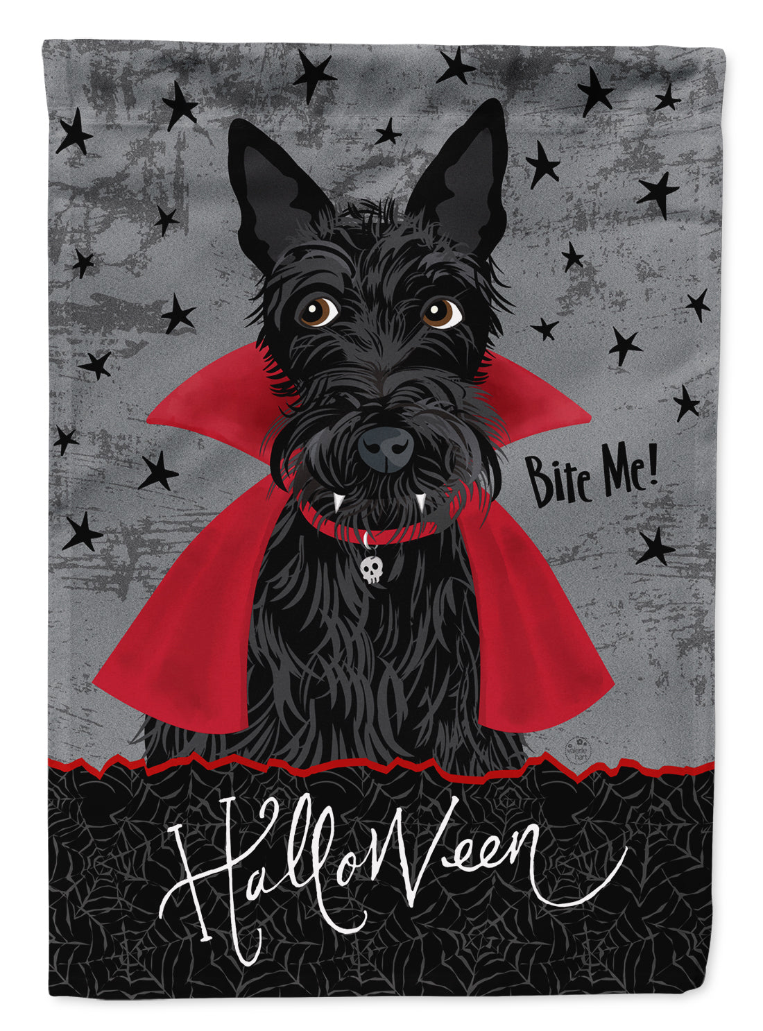Halloween Vampire Scottie Garden Flag Mailbox Decorative Yard Banner Outside Patio Artwork for Flower Beds, Garden Size, Multicolor