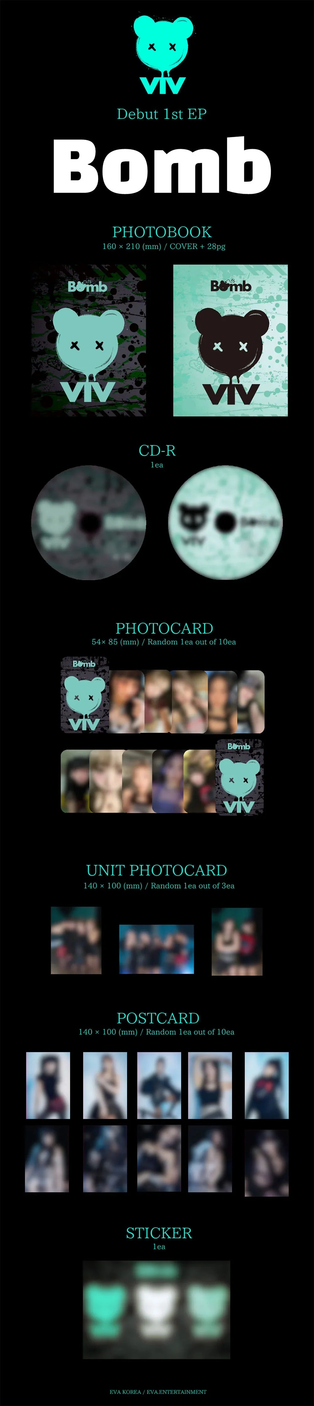 Viv 1st Ep Debut Album - Bomb Standard Ver. (2 Version Set)