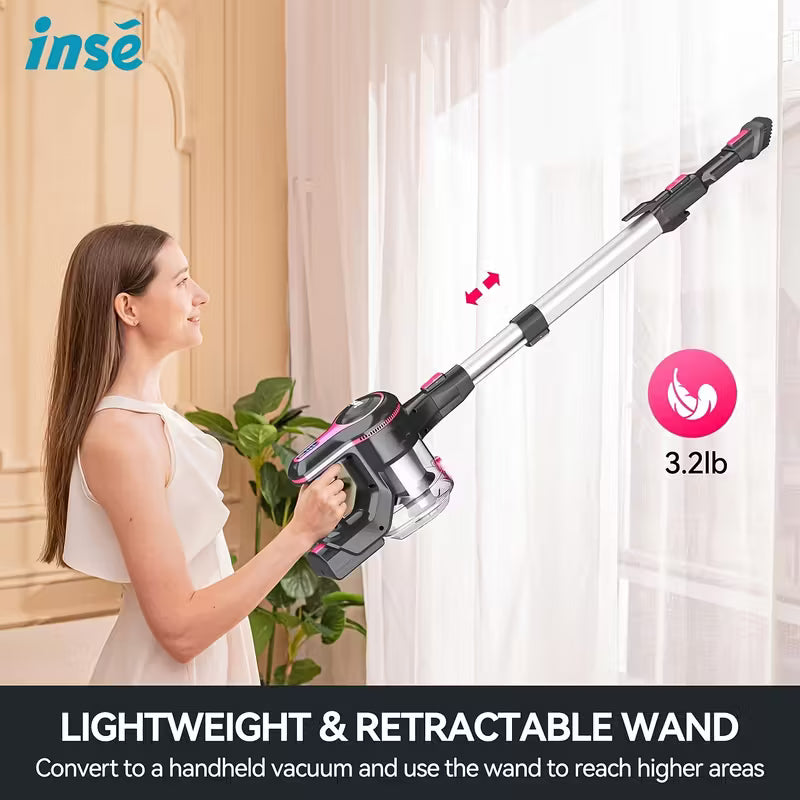 Vacuum Cleaners for Home, 46KPa, 6-in-1 Rechargeable Powerful Handheld Vacuum Cleaner/High Suction/Detachable Battery, Running Time 45 Minutes, 50.5oz Dust Cup, LED Brush, Vacuum Cleaners for Home, Hardwood Floor, Carpet And Pet Hair