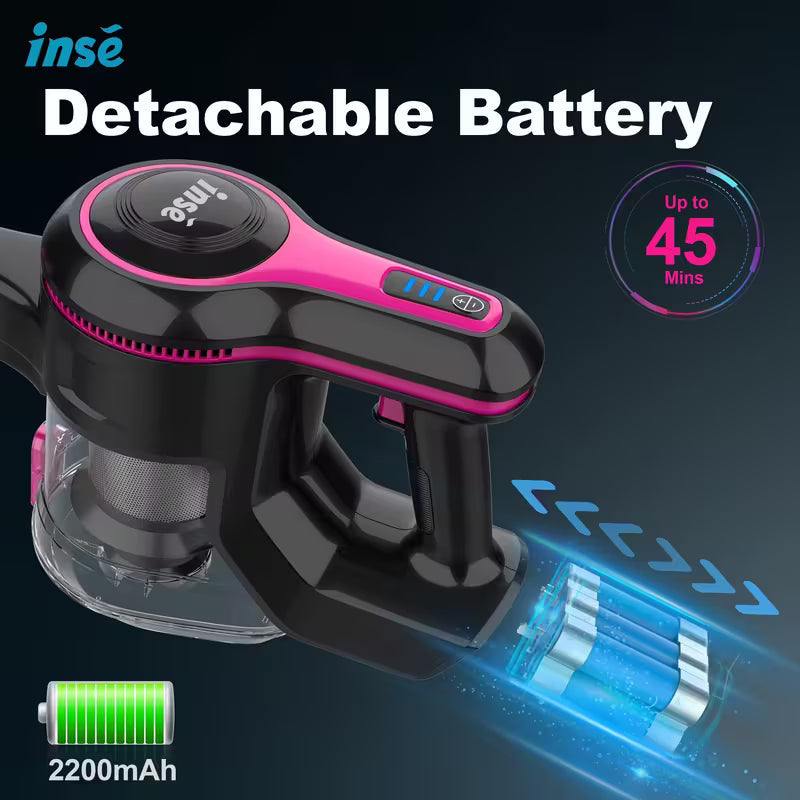 Vacuum Cleaners for Home, 46KPa, 6-in-1 Rechargeable Powerful Handheld Vacuum Cleaner/High Suction/Detachable Battery, Running Time 45 Minutes, 50.5oz Dust Cup, LED Brush, Vacuum Cleaners for Home, Hardwood Floor, Carpet And Pet Hair