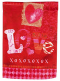Valentine Garden Flag Love XOXO 2 Sided