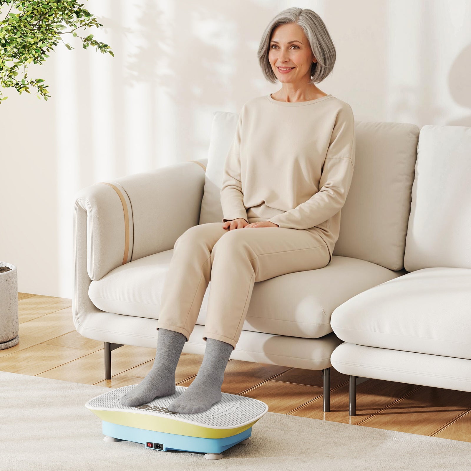Vibration Plate Exercise Machine for Lymphatic Drainage and Weight Loss with 10 Speed Intensities