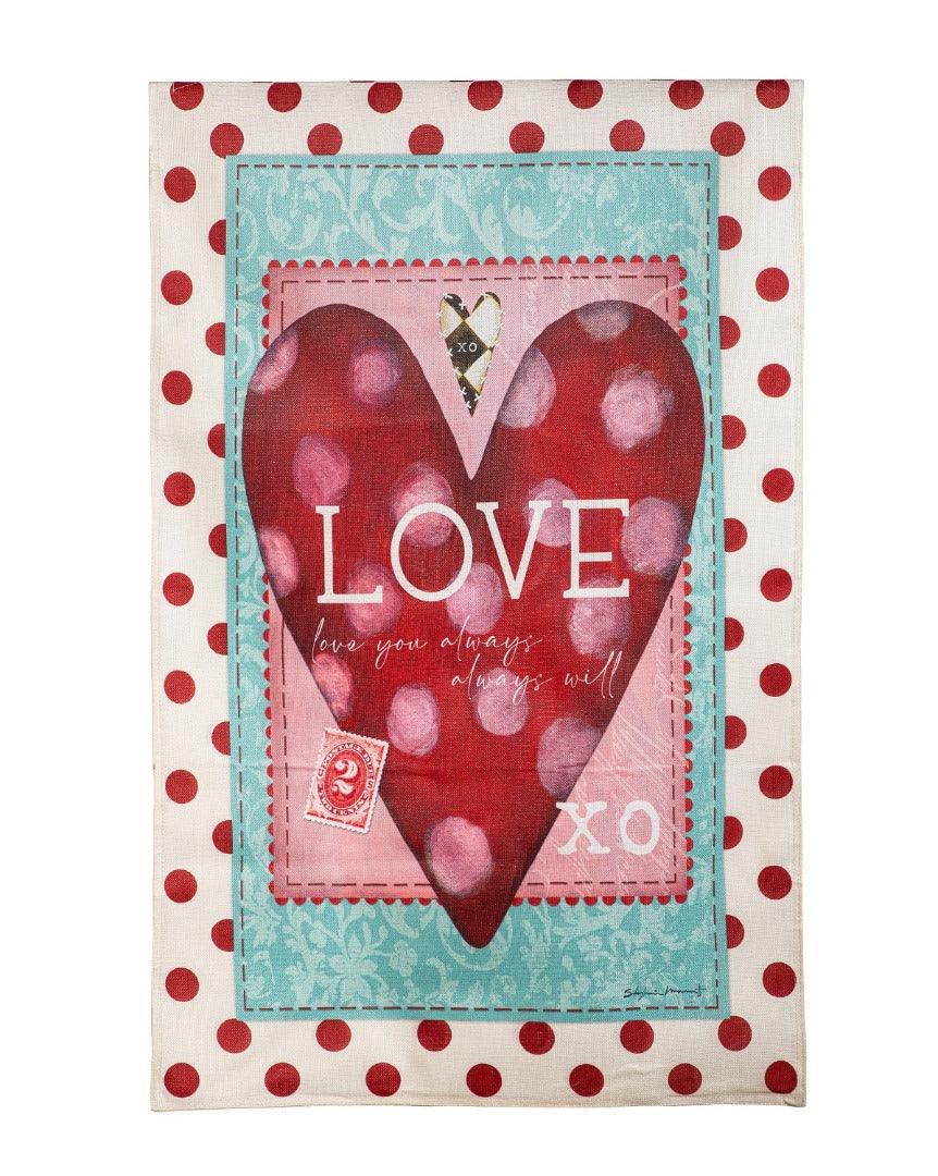Vintage Valentine Garden Flag 2 Sided