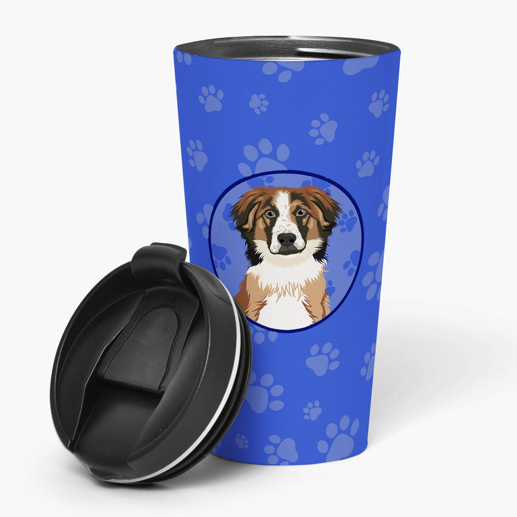 Australian Shepherd Red Tricolor #1 Stainless Steel 16 oz Tumbler Blue Insulated Tumbler with Lid, Cute Travel Cup for Coffee, Cocktails, Gift Men, Dad, Women, Mother