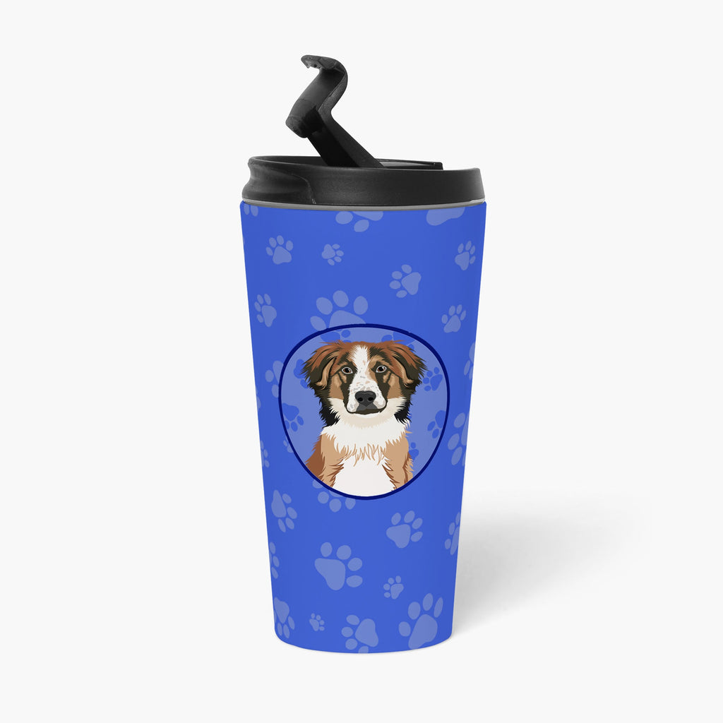 Australian Shepherd Red Tricolor #1 Stainless Steel 16 oz Tumbler Blue Insulated Tumbler with Lid, Cute Travel Cup for Coffee, Cocktails, Gift Men, Dad, Women, Mother