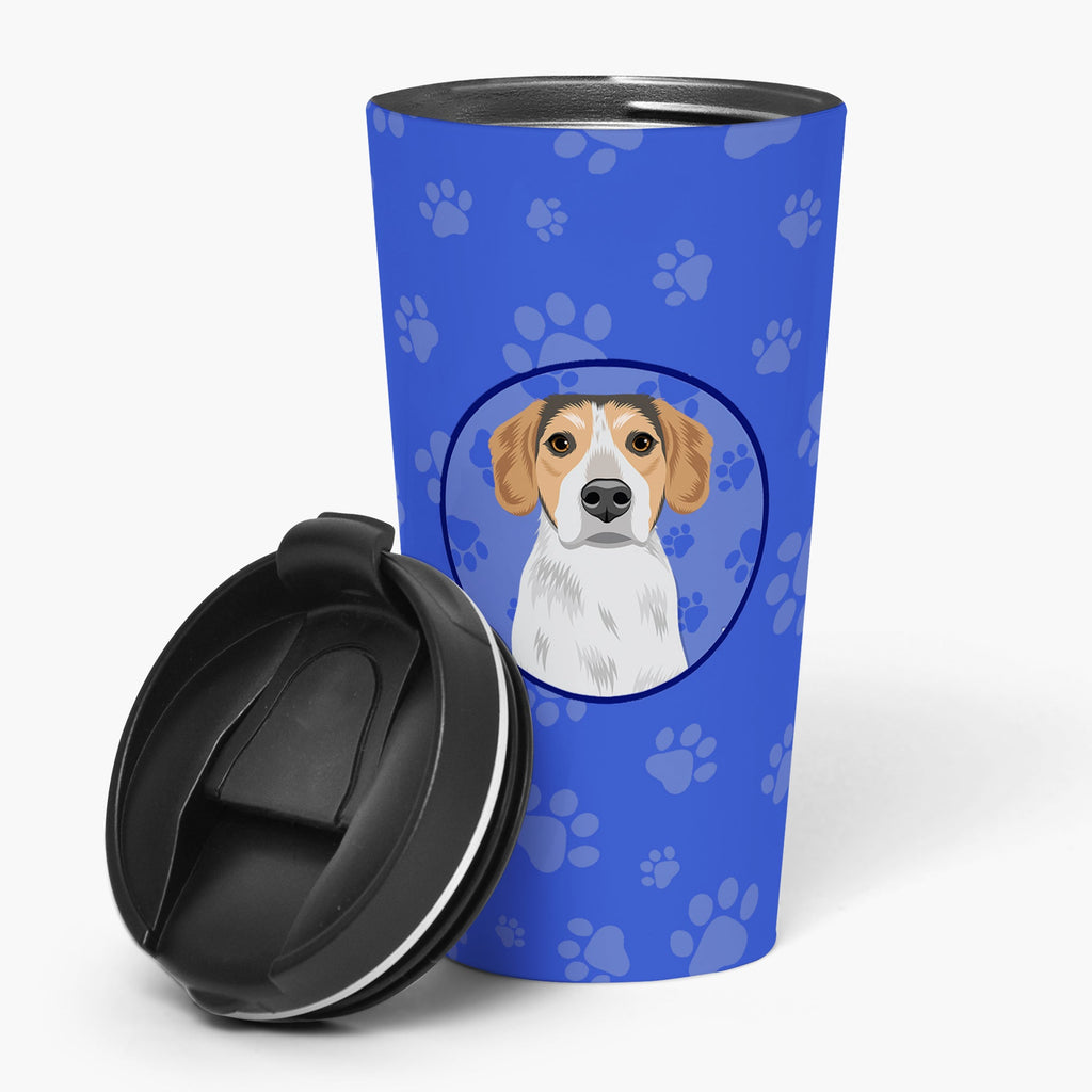 Beagle Tricolor #2 Stainless Steel 16 oz Tumbler Blue Insulated Tumbler with Lid, Cute Travel Cup for Coffee, Cocktails, Gift Men, Dad, Women, Mother