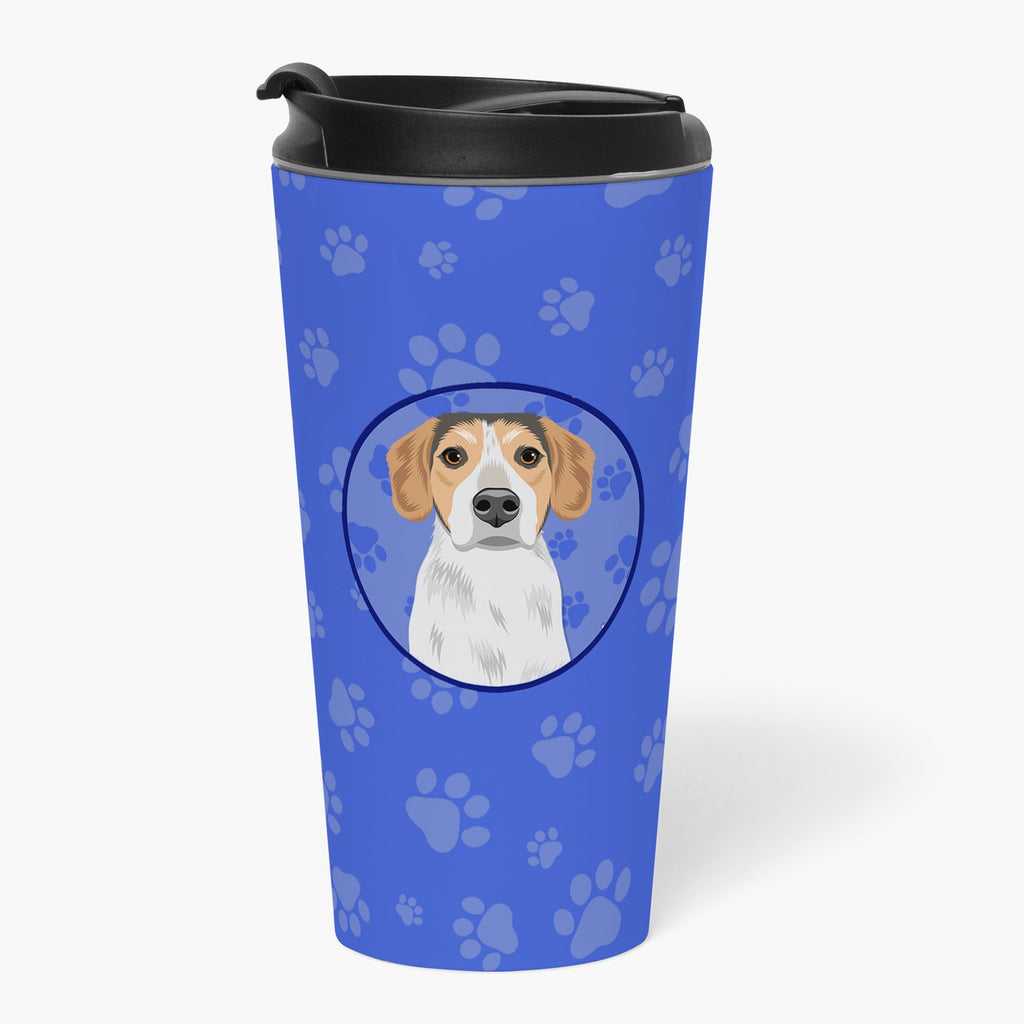 Beagle Tricolor #2 Stainless Steel 16 oz Tumbler Blue Insulated Tumbler with Lid, Cute Travel Cup for Coffee, Cocktails, Gift Men, Dad, Women, Mother