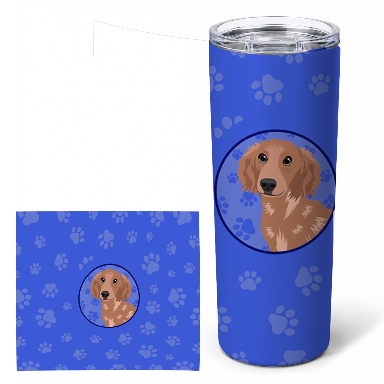 Dachshund Red #2  Stainless Steel Skinny Tumbler 20 oz Vacuum Double Walled Reusable Insulated Travel Cup