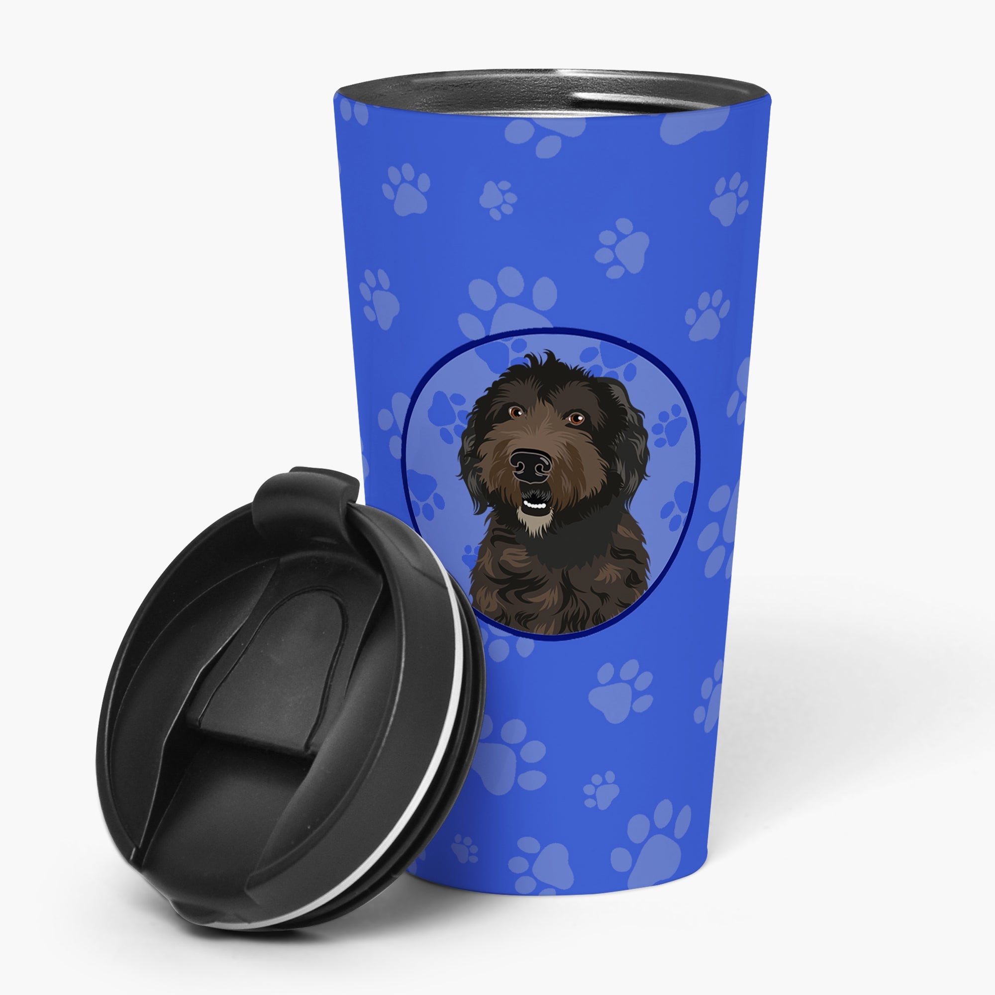 Doodle Chocolate #1 Stainless Steel 16 oz Tumbler Blue Insulated Tumbler with Lid, Cute Travel Cup for Coffee, Cocktails, Gift Men, Dad, Women, Mother