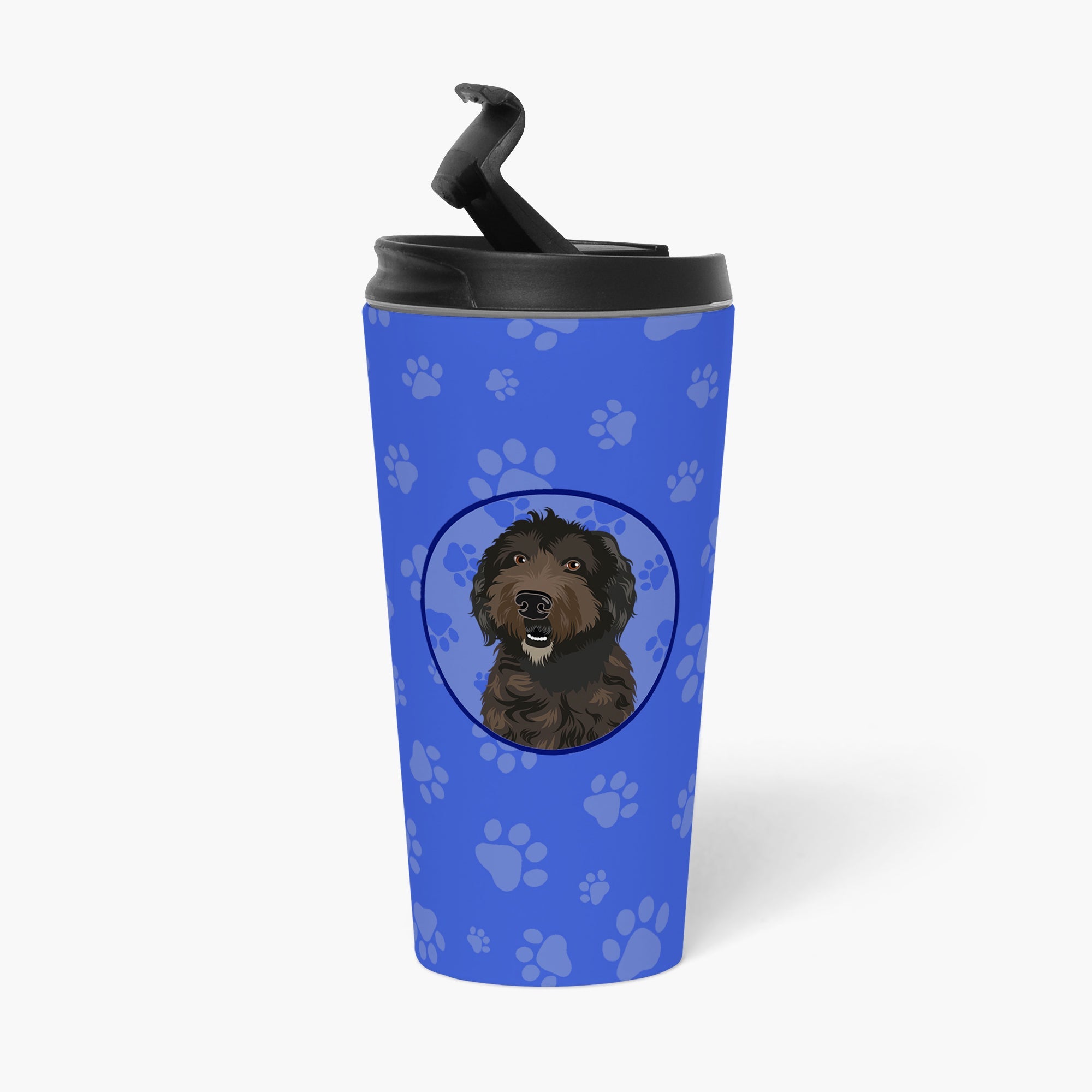 Doodle Chocolate #1 Stainless Steel 16 oz Tumbler Blue Insulated Tumbler with Lid, Cute Travel Cup for Coffee, Cocktails, Gift Men, Dad, Women, Mother
