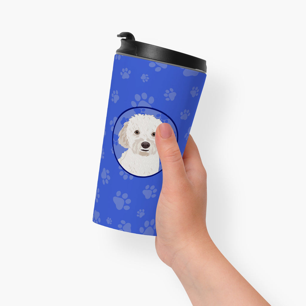 Doodle Cream #4 Stainless Steel 16 oz Tumbler Blue Insulated Tumbler with Lid, Cute Travel Cup for Coffee, Cocktails, Gift Men, Dad, Women, Mother