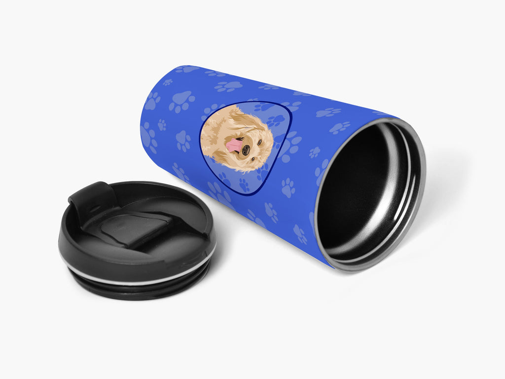 Doodle Fawn #3 Stainless Steel 16 oz Tumbler Blue Insulated Tumbler with Lid, Cute Travel Cup for Coffee, Cocktails, Gift Men, Dad, Women, Mother