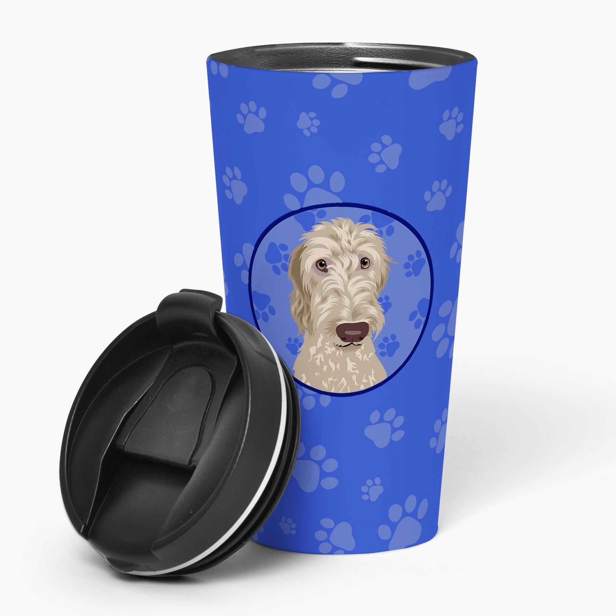 Doodle Fawn #4 Stainless Steel 16 oz Tumbler Blue Insulated Tumbler with Lid, Cute Travel Cup for Coffee, Cocktails, Gift Men, Dad, Women, Mother