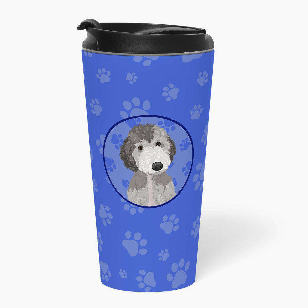 Doodle Silver #1 Stainless Steel 16 oz Tumbler Blue Insulated Tumbler with Lid, Cute Travel Cup for Coffee, Cocktails, Gift Men, Dad, Women, Mother