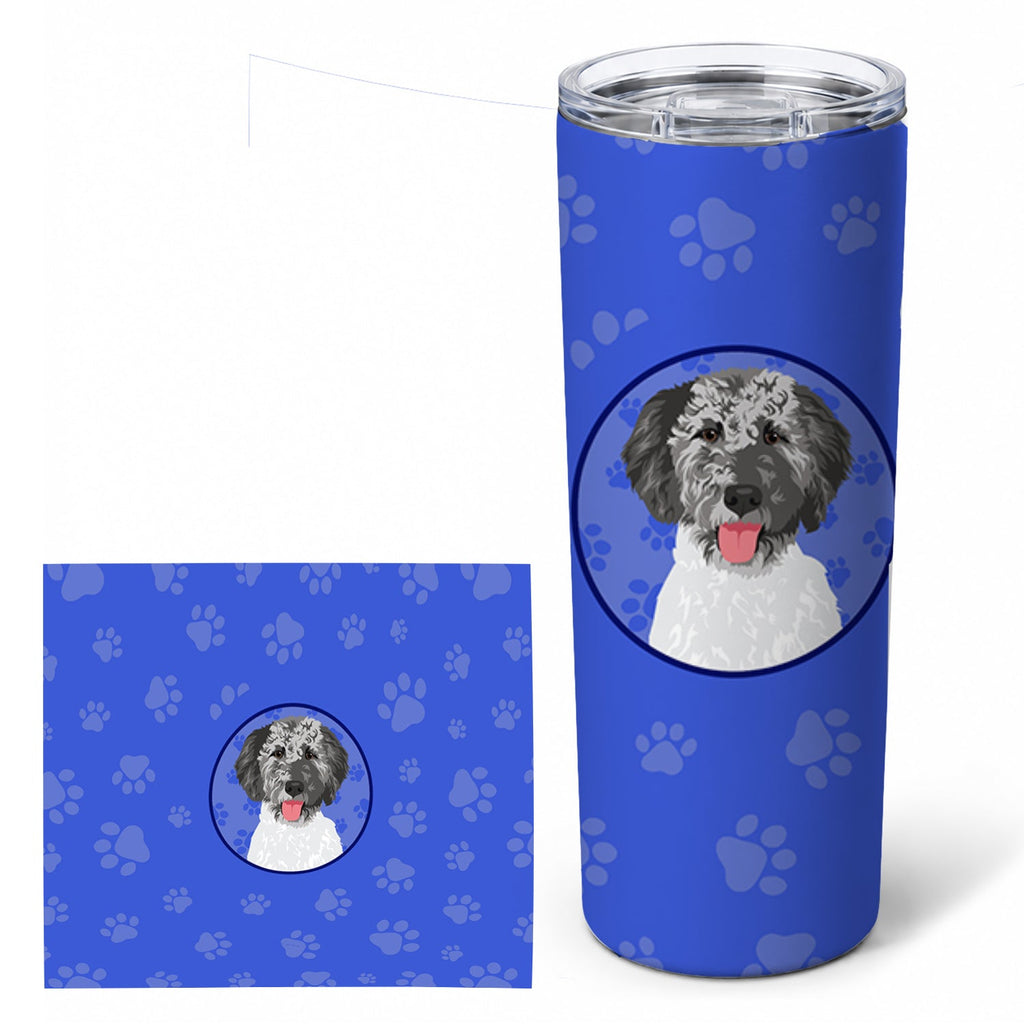 Doodle Silver #3  Stainless Steel Skinny Tumbler 20 oz Vacuum Double Walled Reusable Insulated Travel Cup