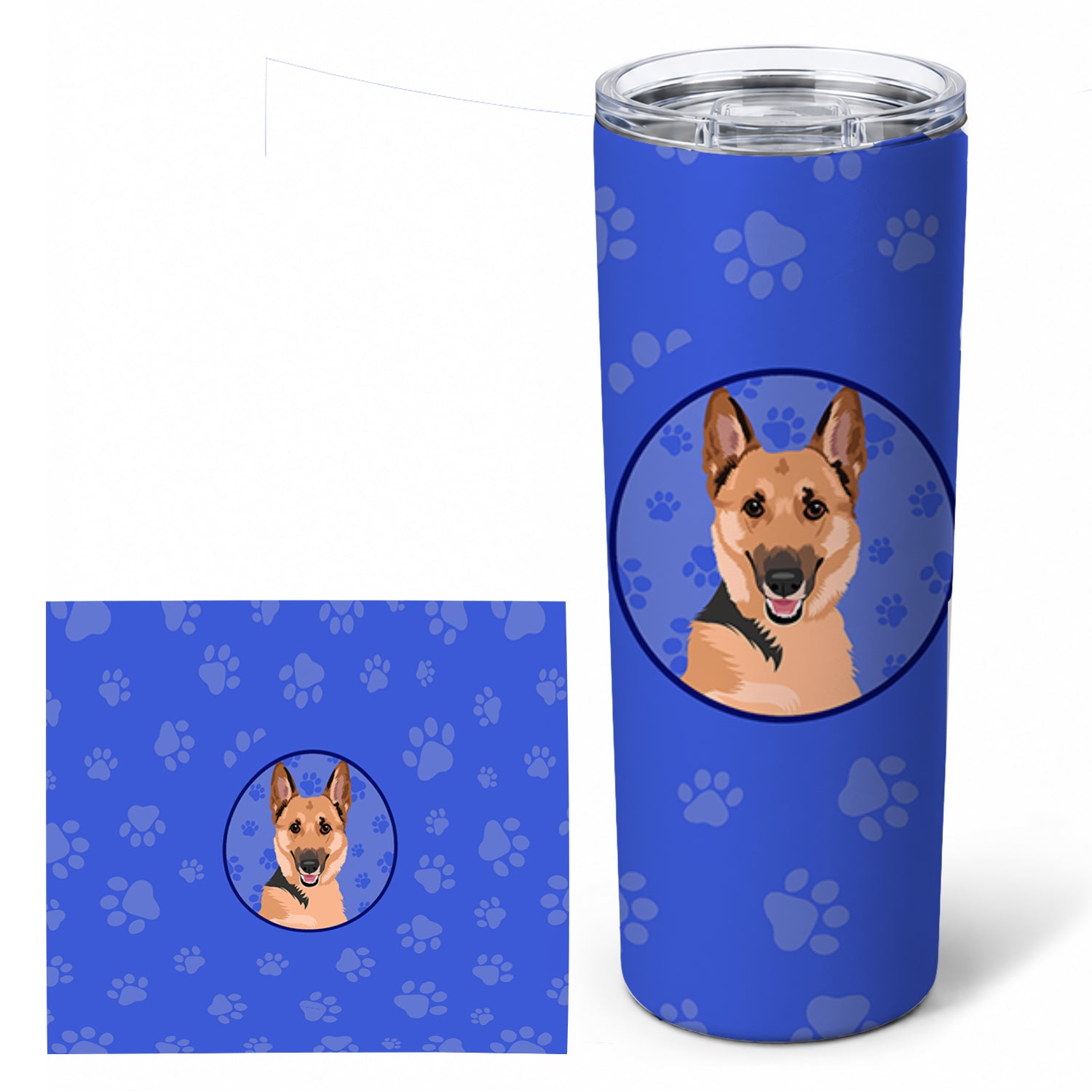 German Shepherd Black and Tan #1  Stainless Steel Skinny Tumbler 20 oz Vacuum Double Walled Reusable Insulated Travel Cup