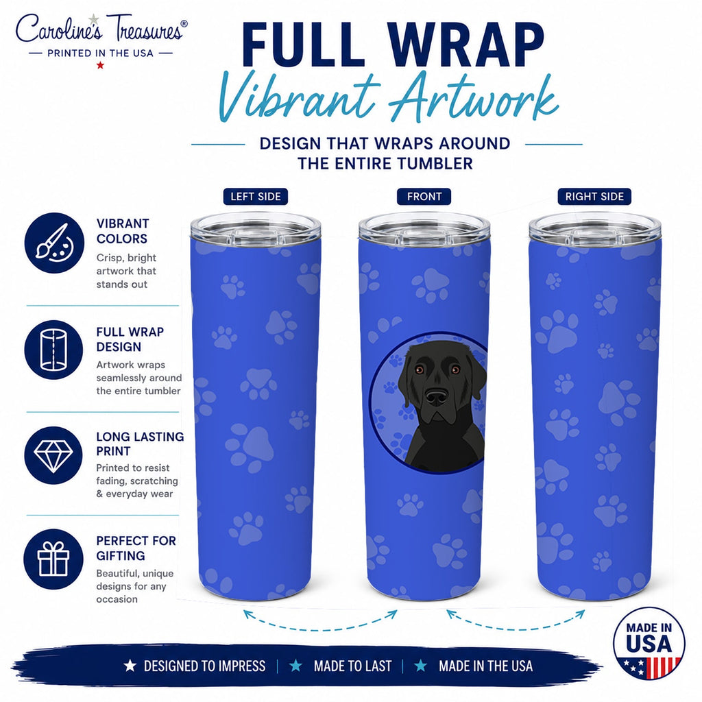 Labrador Retriever Black #2  Stainless Steel Skinny Tumbler 20 oz Vacuum Double Walled Reusable Insulated Travel Cup