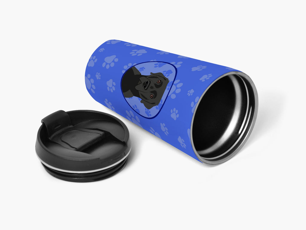 Labrador Retriever Black #2 Stainless Steel 16 oz Tumbler Blue Insulated Tumbler with Lid, Cute Travel Cup for Coffee, Cocktails, Gift Men, Dad, Women, Mother