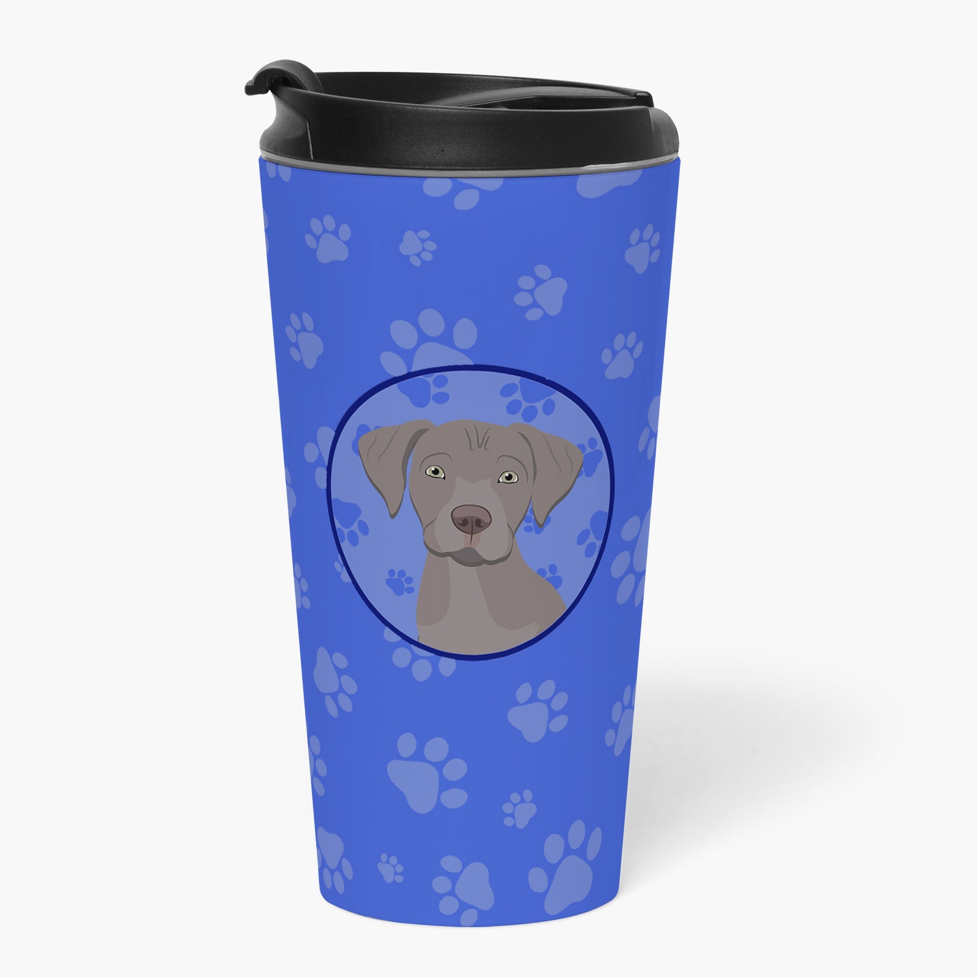 Labrador Retriever Gray Puppy Stainless Steel 16 oz Tumbler Blue Insulated Tumbler with Lid, Cute Travel Cup for Coffee, Cocktails, Gift Men, Dad, Women, Mother