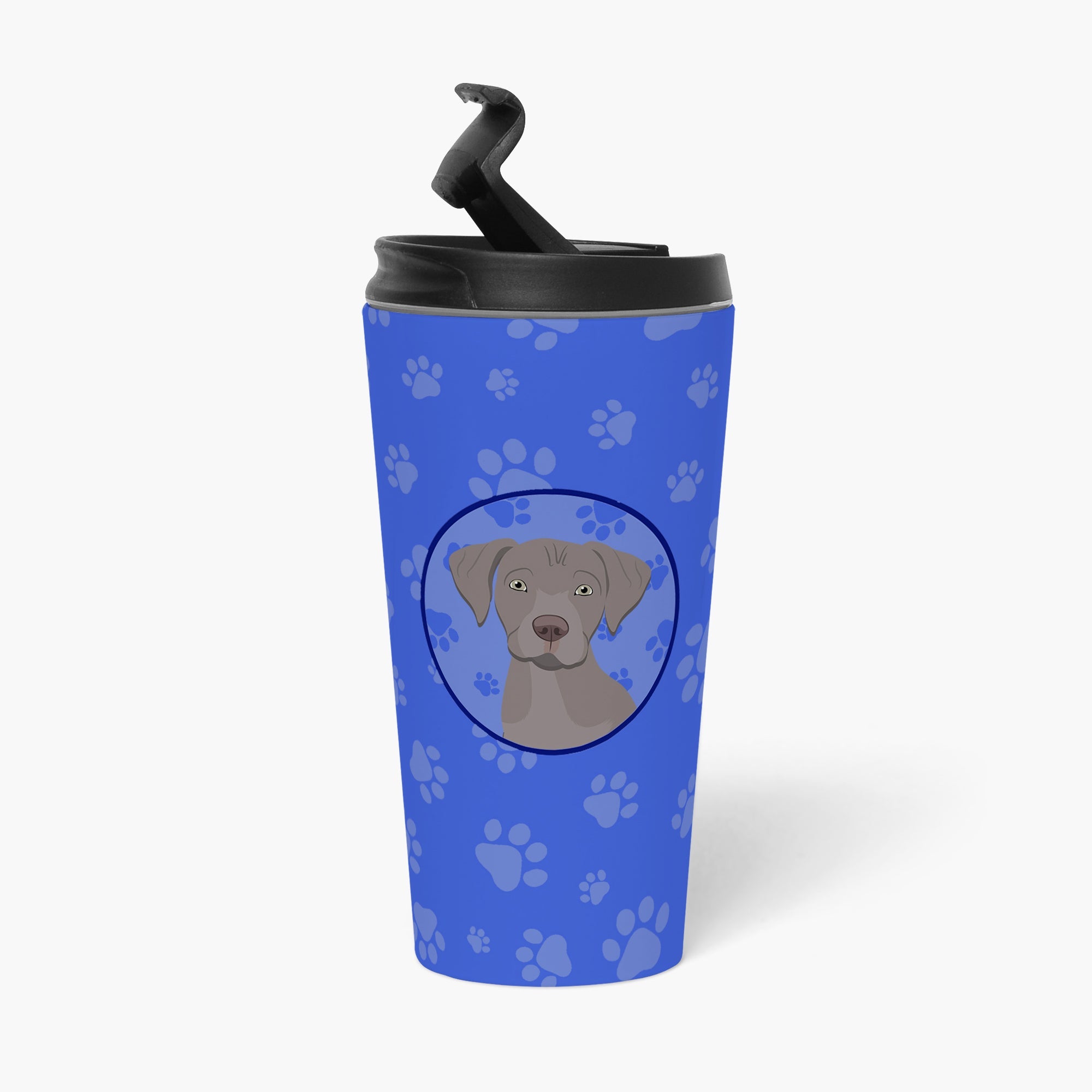 Labrador Retriever Gray Puppy Stainless Steel 16 oz Tumbler Blue Insulated Tumbler with Lid, Cute Travel Cup for Coffee, Cocktails, Gift Men, Dad, Women, Mother