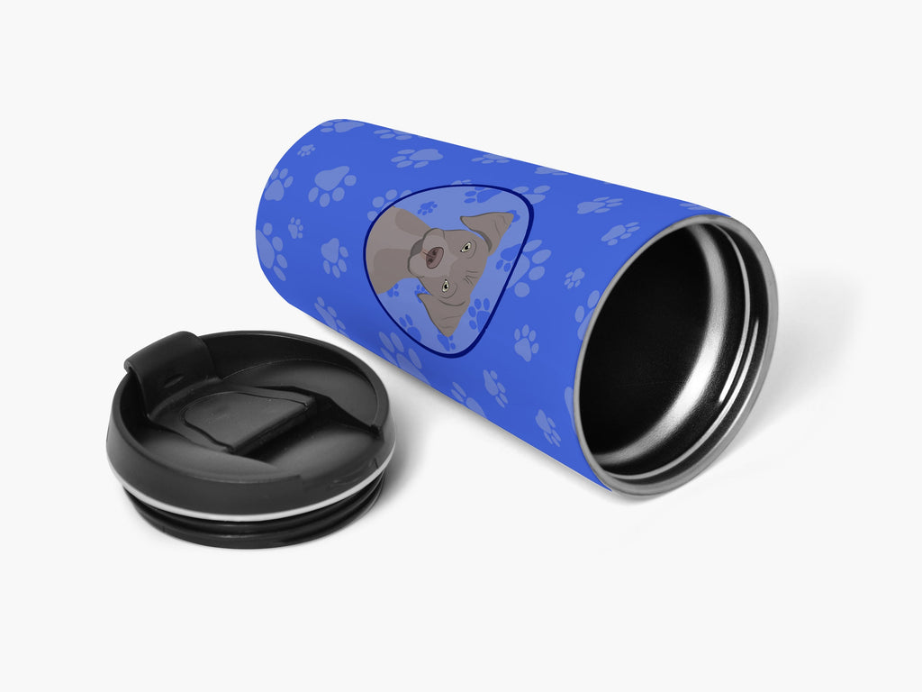 Labrador Retriever Gray Puppy Stainless Steel 16 oz Tumbler Blue Insulated Tumbler with Lid, Cute Travel Cup for Coffee, Cocktails, Gift Men, Dad, Women, Mother