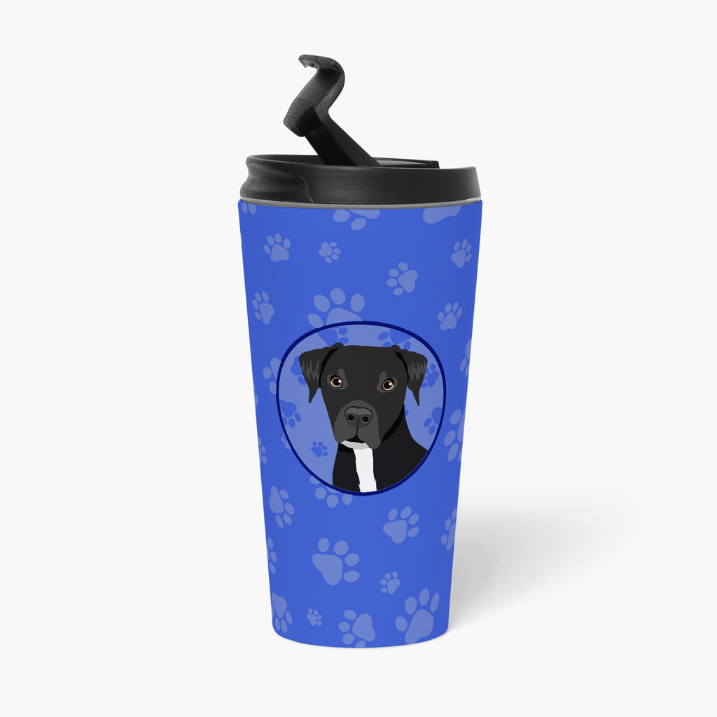 Pit Bull Black #1 Stainless Steel 16 oz Tumbler Blue Insulated Tumbler with Lid, Cute Travel Cup for Coffee, Cocktails, Gift Men, Dad, Women, Mother