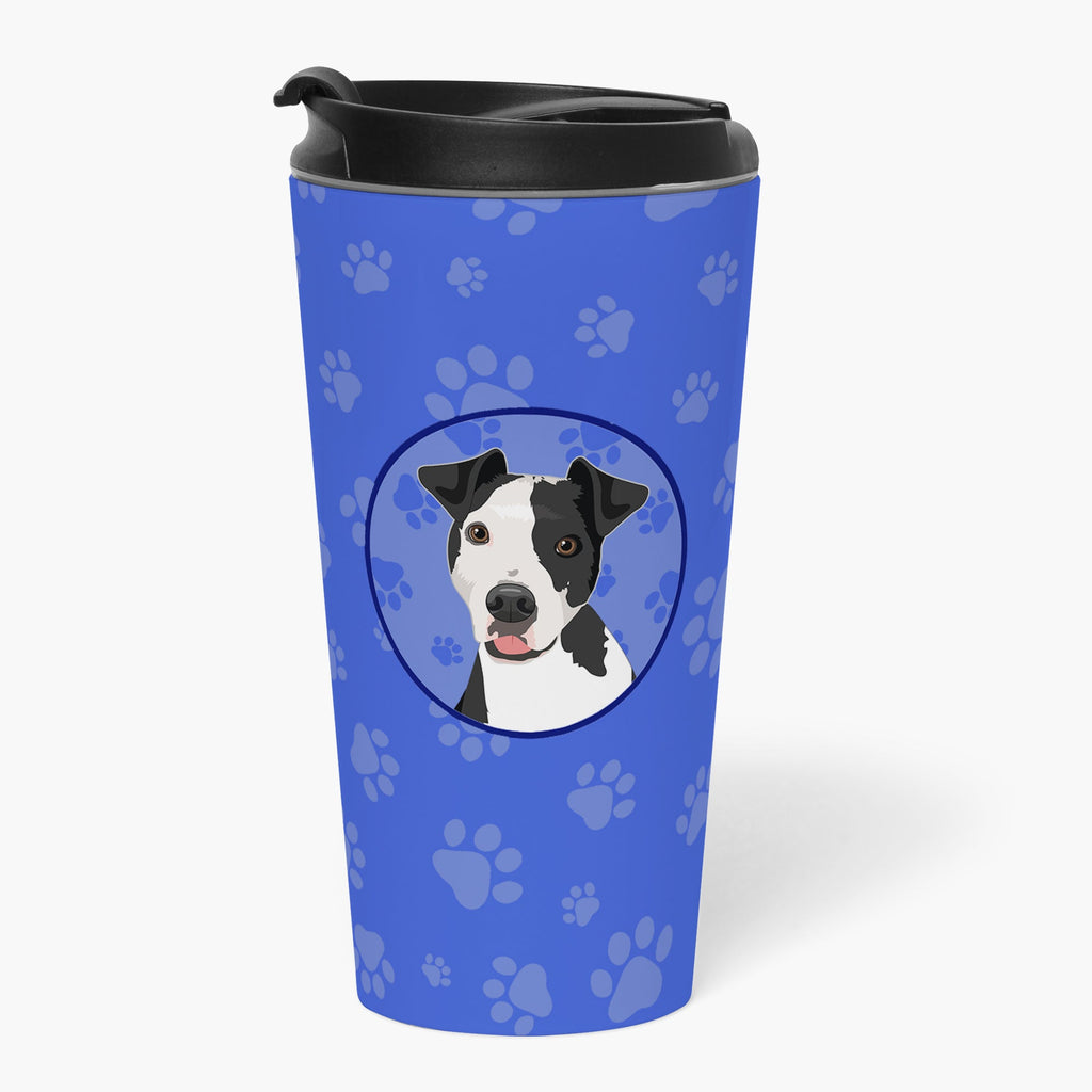 Pit Bull Black #2 Stainless Steel 16 oz Tumbler Blue Insulated Tumbler with Lid, Cute Travel Cup for Coffee, Cocktails, Gift Men, Dad, Women, Mother