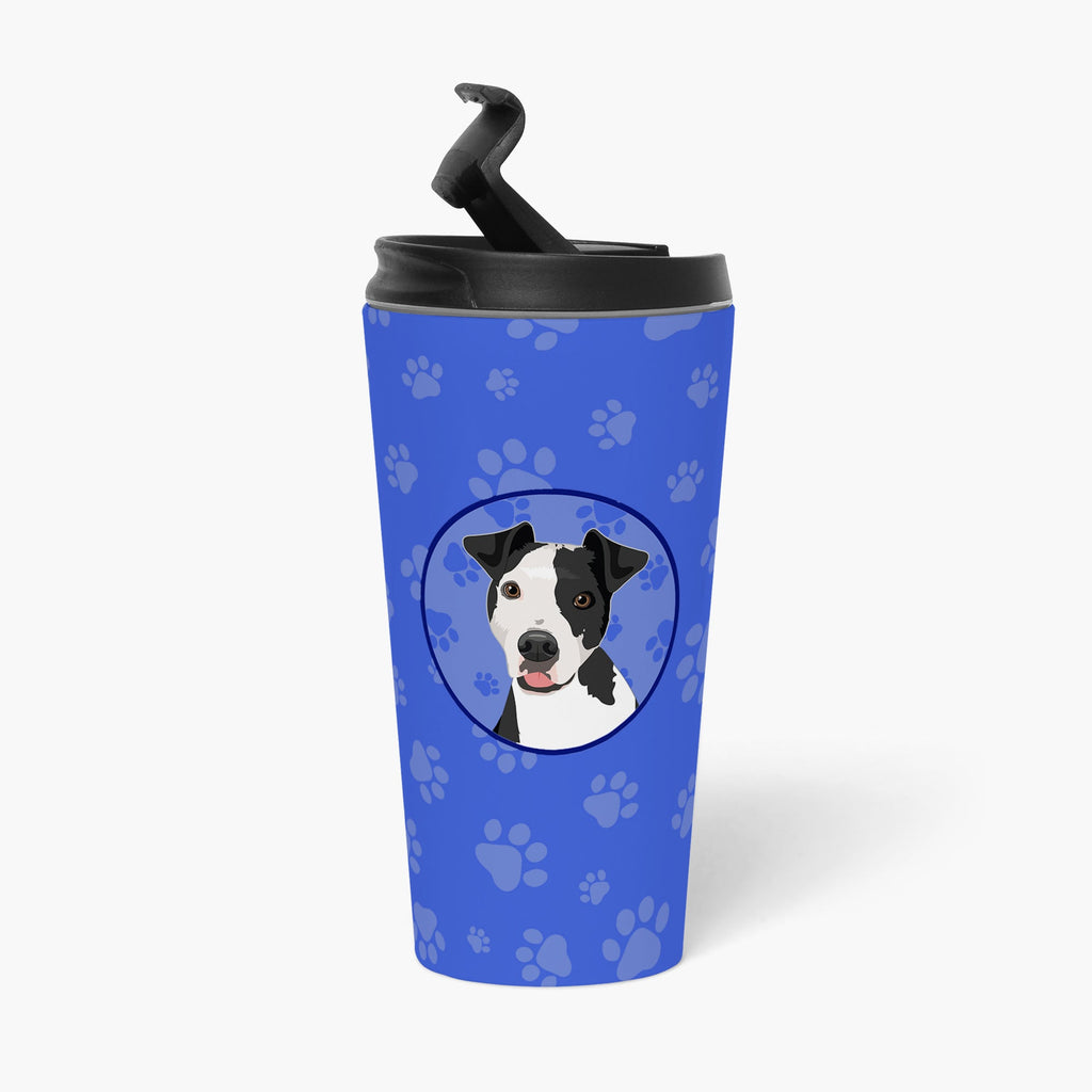 Pit Bull Black #2 Stainless Steel 16 oz Tumbler Blue Insulated Tumbler with Lid, Cute Travel Cup for Coffee, Cocktails, Gift Men, Dad, Women, Mother