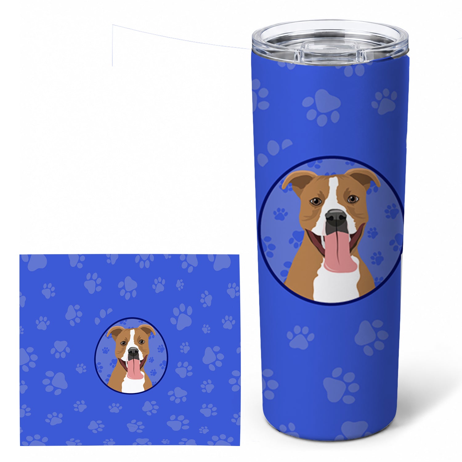 Pit Bull Fawn #2  Stainless Steel Skinny Tumbler 20 oz Vacuum Double Walled Reusable Insulated Travel Cup