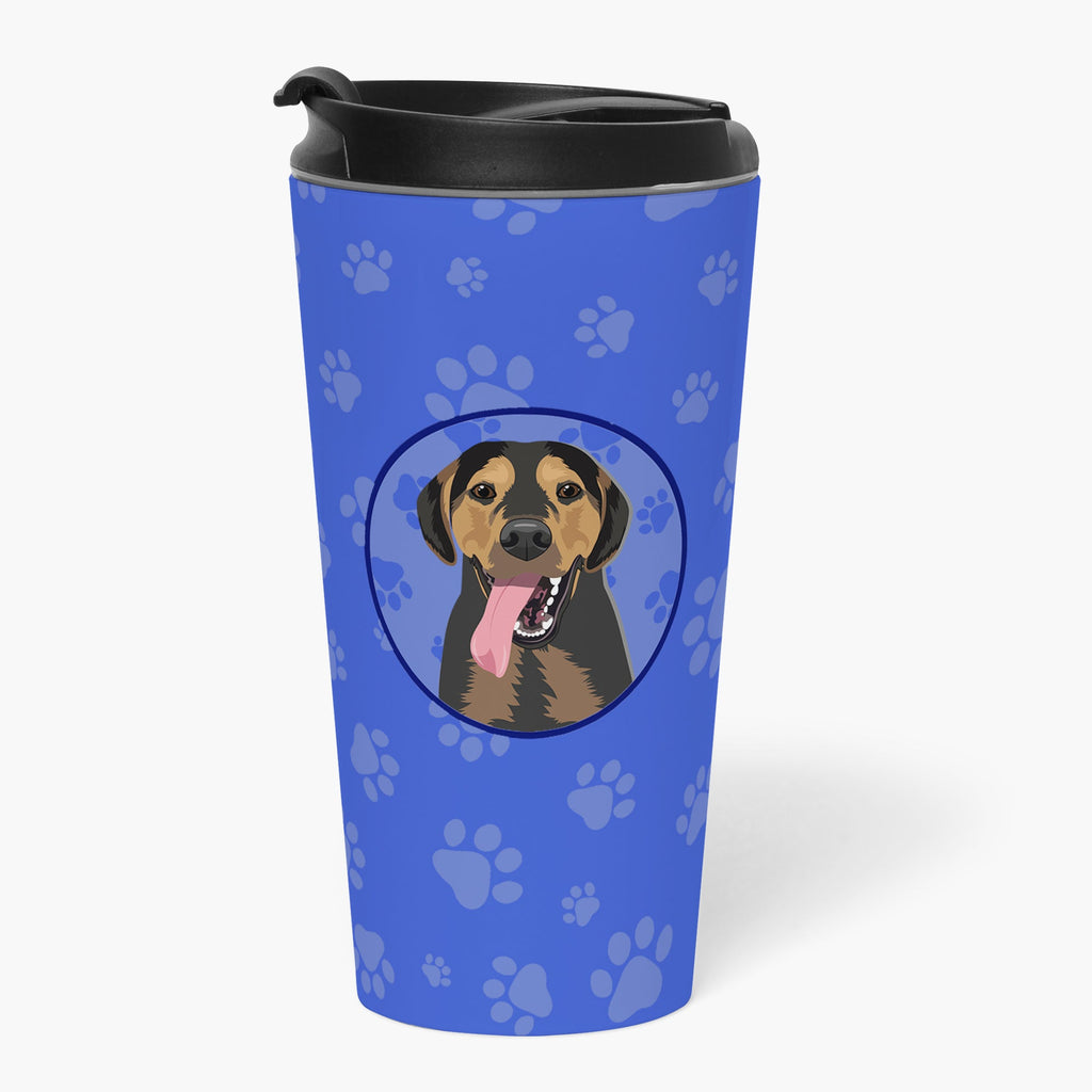 Rottweiler Black and Tan #4 Stainless Steel 16 oz Tumbler Blue Insulated Tumbler with Lid, Cute Travel Cup for Coffee, Cocktails, Gift Men, Dad, Women, Mother