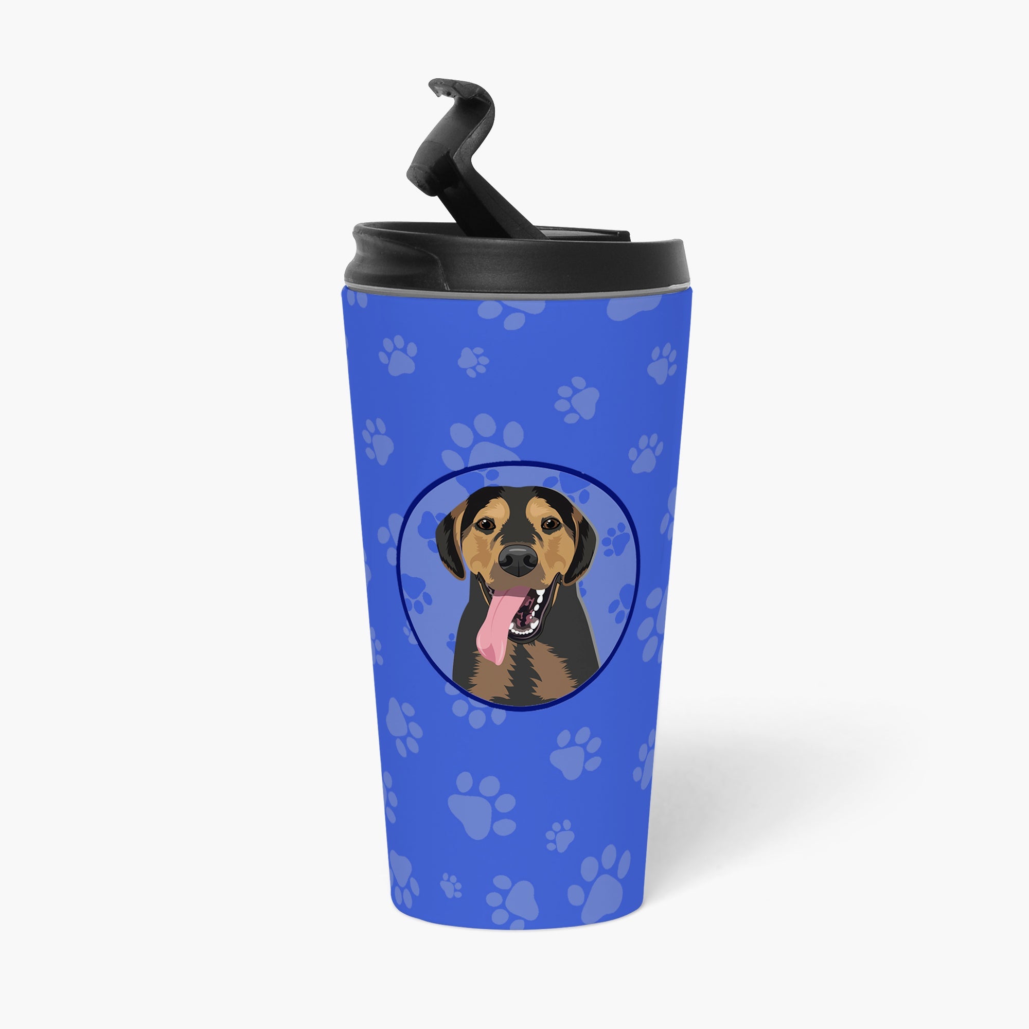 Rottweiler Black and Tan #4 Stainless Steel 16 oz Tumbler Blue Insulated Tumbler with Lid, Cute Travel Cup for Coffee, Cocktails, Gift Men, Dad, Women, Mother