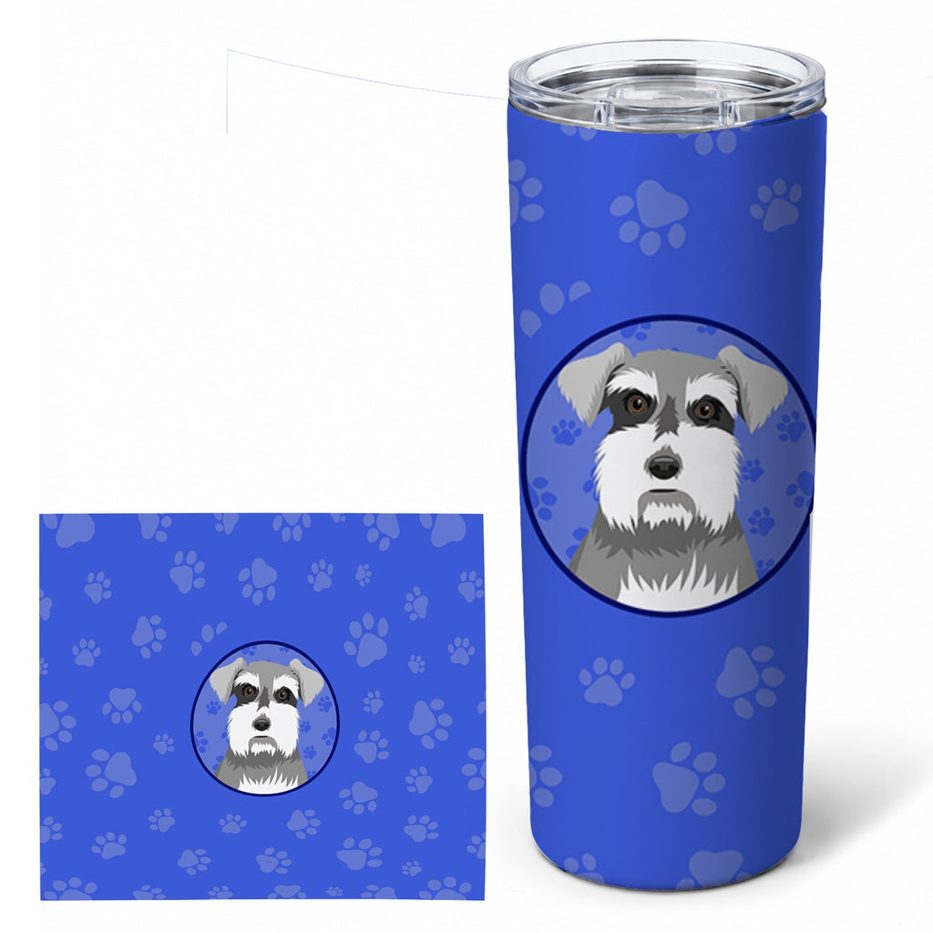 Schnauzer Salt and Pepper #1  Stainless Steel Skinny Tumbler 20 oz Vacuum Double Walled Reusable Insulated Travel Cup