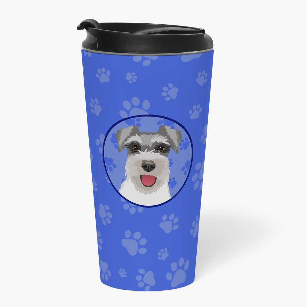 Schnauzer Salt and Pepper #3 Stainless Steel 16 oz Tumbler Blue Insulated Tumbler with Lid, Cute Travel Cup for Coffee, Cocktails, Gift Men, Dad, Women, Mother