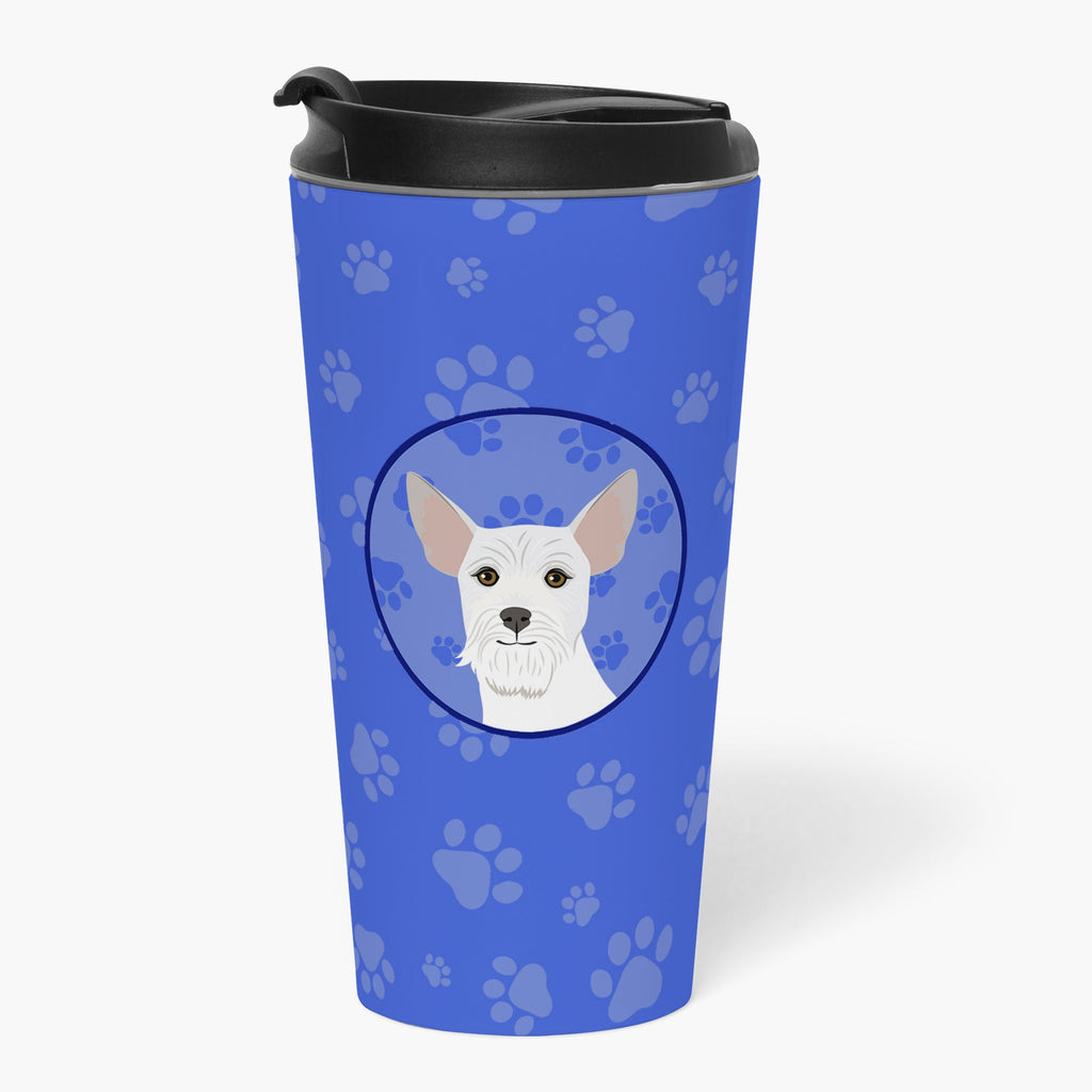 Schnauzer White #2 Stainless Steel 16 oz Tumbler Blue Insulated Tumbler with Lid, Cute Travel Cup for Coffee, Cocktails, Gift Men, Dad, Women, Mother