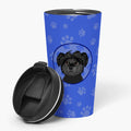 Shih-Tzu Black Stainless Steel 16 oz Tumbler Blue Insulated Tumbler with Lid, Cute Travel Cup for Coffee, Cocktails, Gift Men, Dad, Women, Mother
