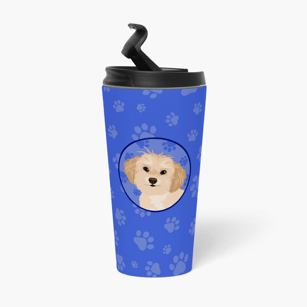 Shih-Tzu Gold #1 Stainless Steel 16 oz Tumbler Blue Insulated Tumbler with Lid, Cute Travel Cup for Coffee, Cocktails, Gift Men, Dad, Women, Mother