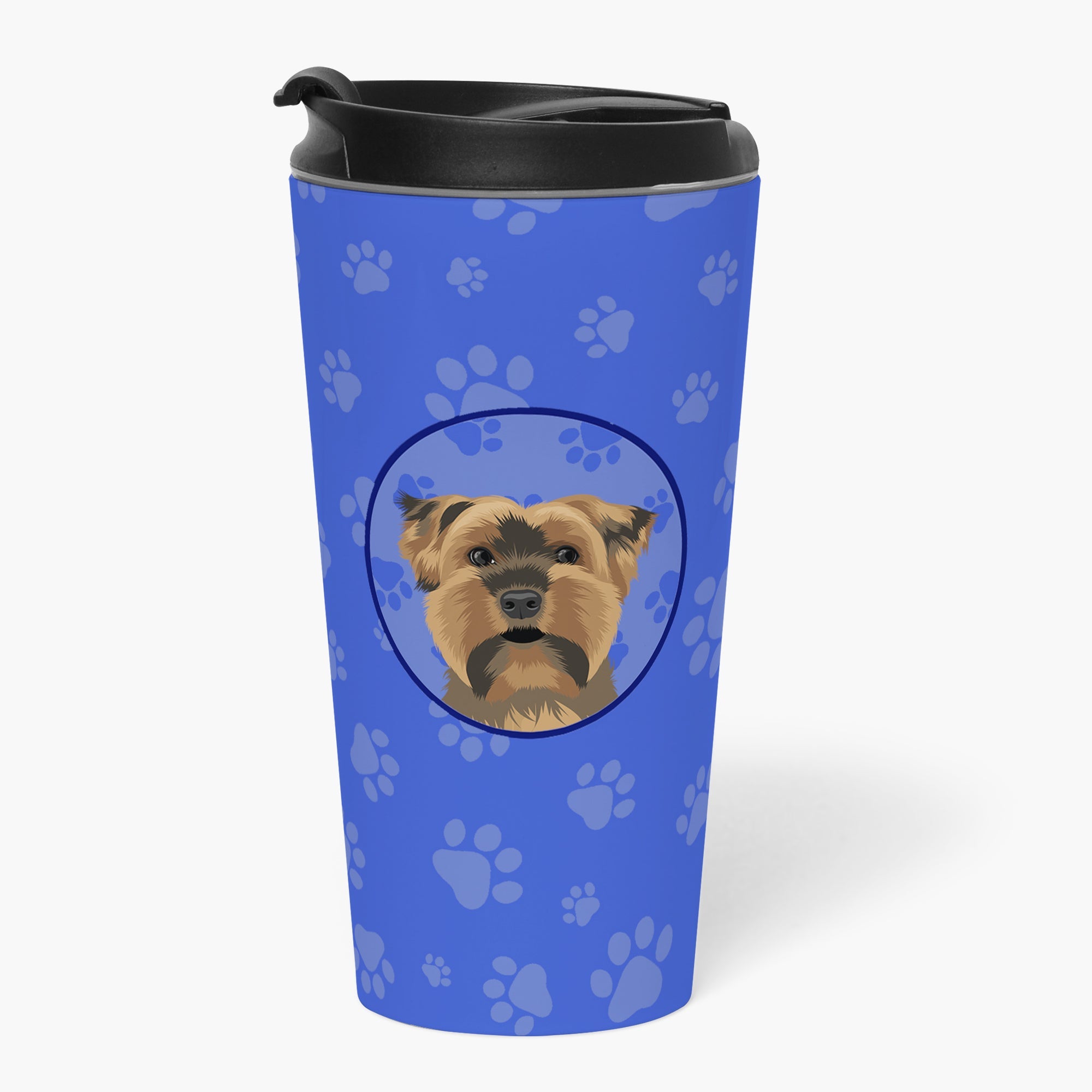 Yorkie Chocolate #1 Stainless Steel 16 oz Tumbler Blue Insulated Tumbler with Lid, Cute Travel Cup for Coffee, Cocktails, Gift Men, Dad, Women, Mother