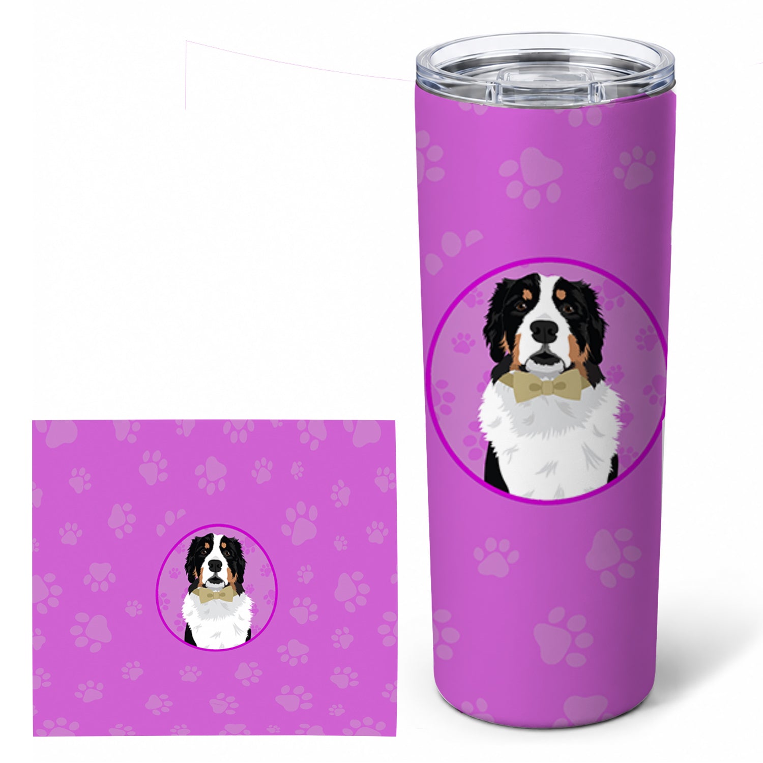 Bernese Mountain Dog #2 Stainless Steel Skinny Tumbler 20 oz Vacuum Double Walled Reusable Insulated Travel Cup