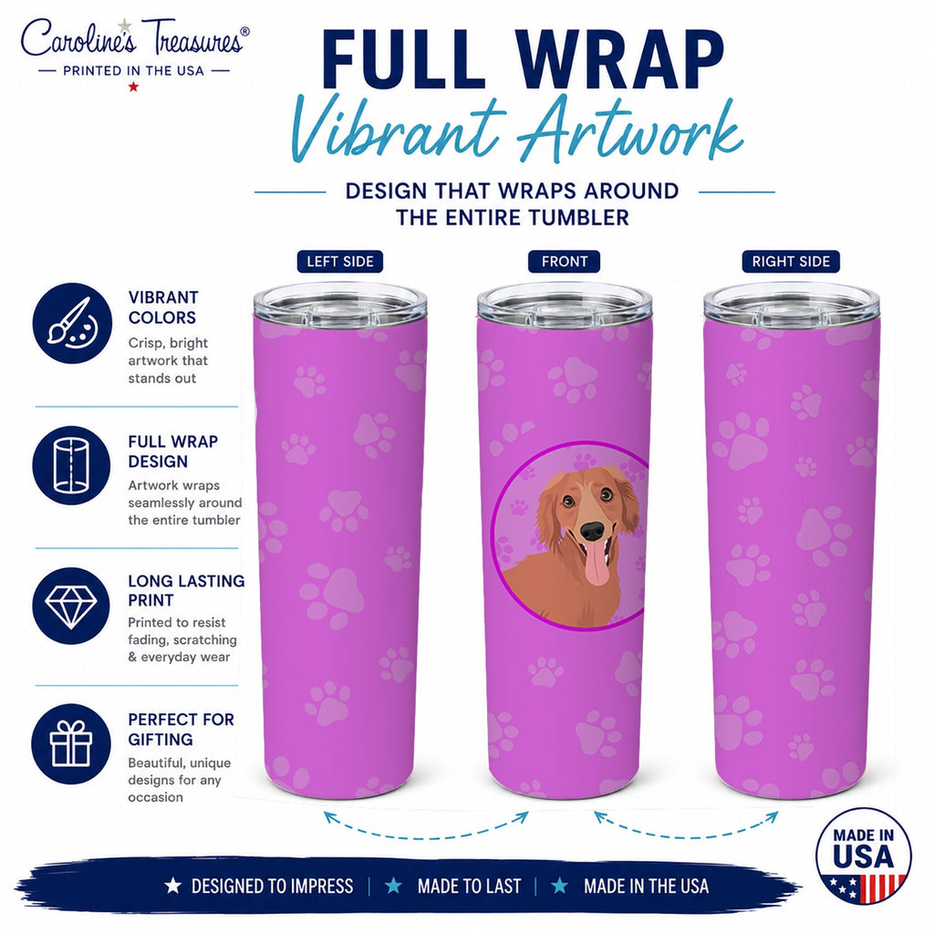 Dachshund Red #1 Stainless Steel Skinny Tumbler 20 oz Vacuum Double Walled Reusable Insulated Travel Cup
