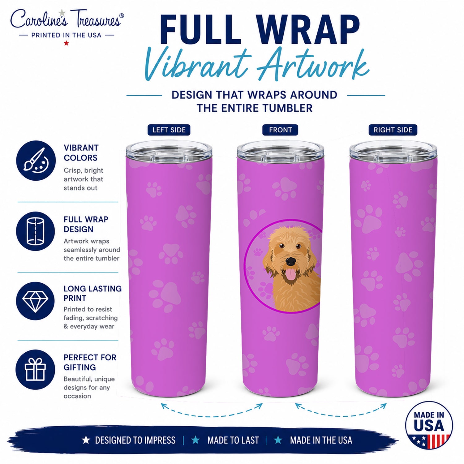 Doodle Liver #4 Stainless Steel Skinny Tumbler 20 oz Vacuum Double Walled Reusable Insulated Travel Cup